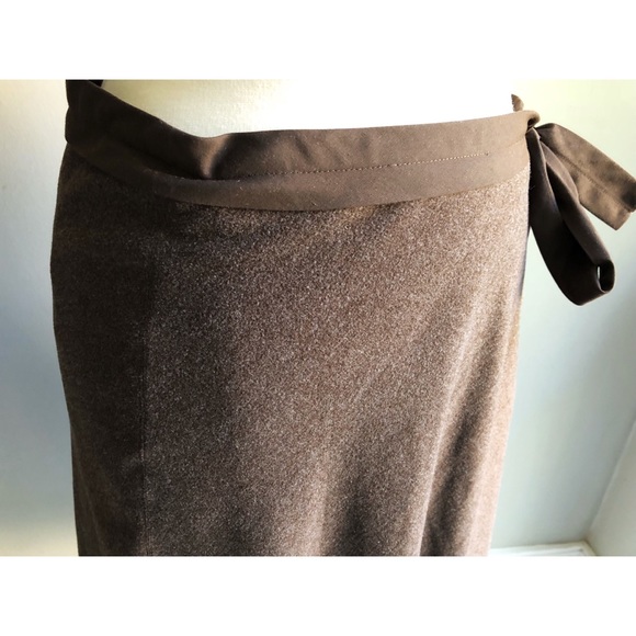 Anthropologie Elevenses Brown Wrap Skirt Size 4 - Picture 3 of 4
